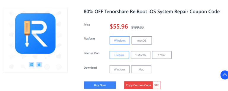 Tenorshare ReiBoot Sale! Up to 80% OFF！