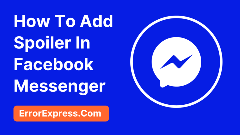How To Add Spoiler In Facebook Messenger