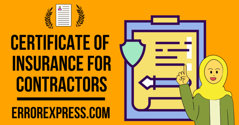 Certificate Of Insurance For Contractors