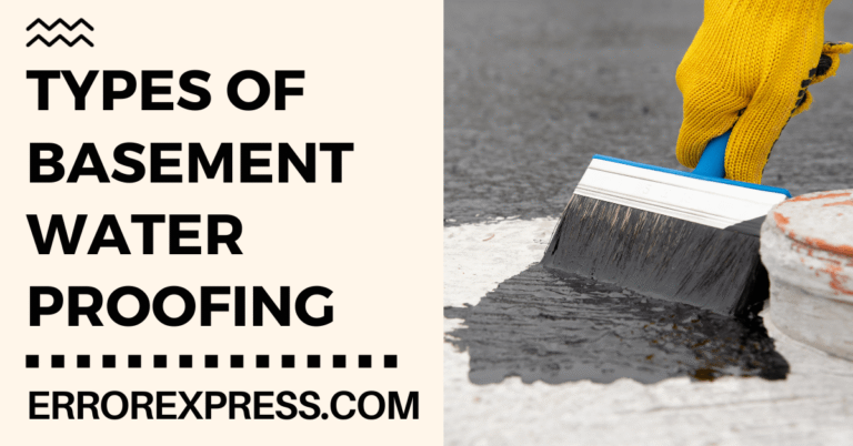Types Of Basement Waterproofing
