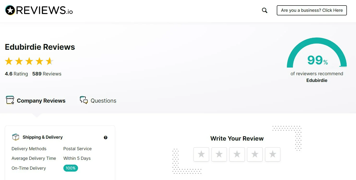 Reviews.io Edubirdie Reviews
