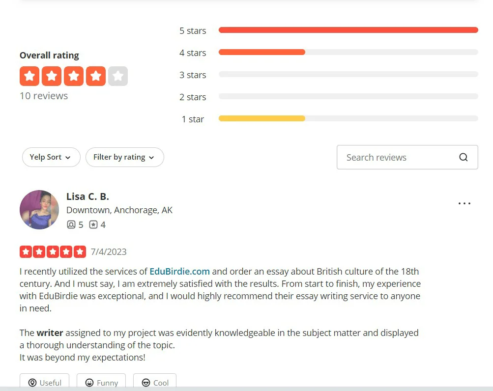 Edubirdie review page