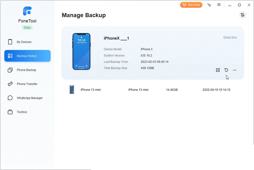 Manage Backup