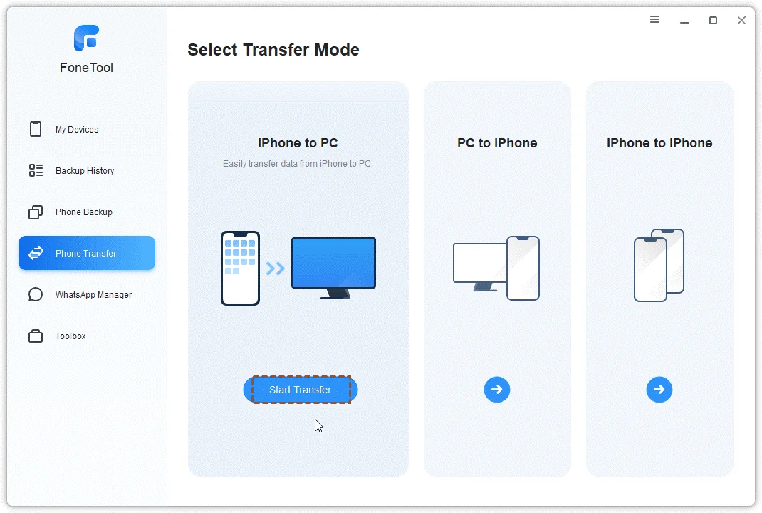 Select transfer mode