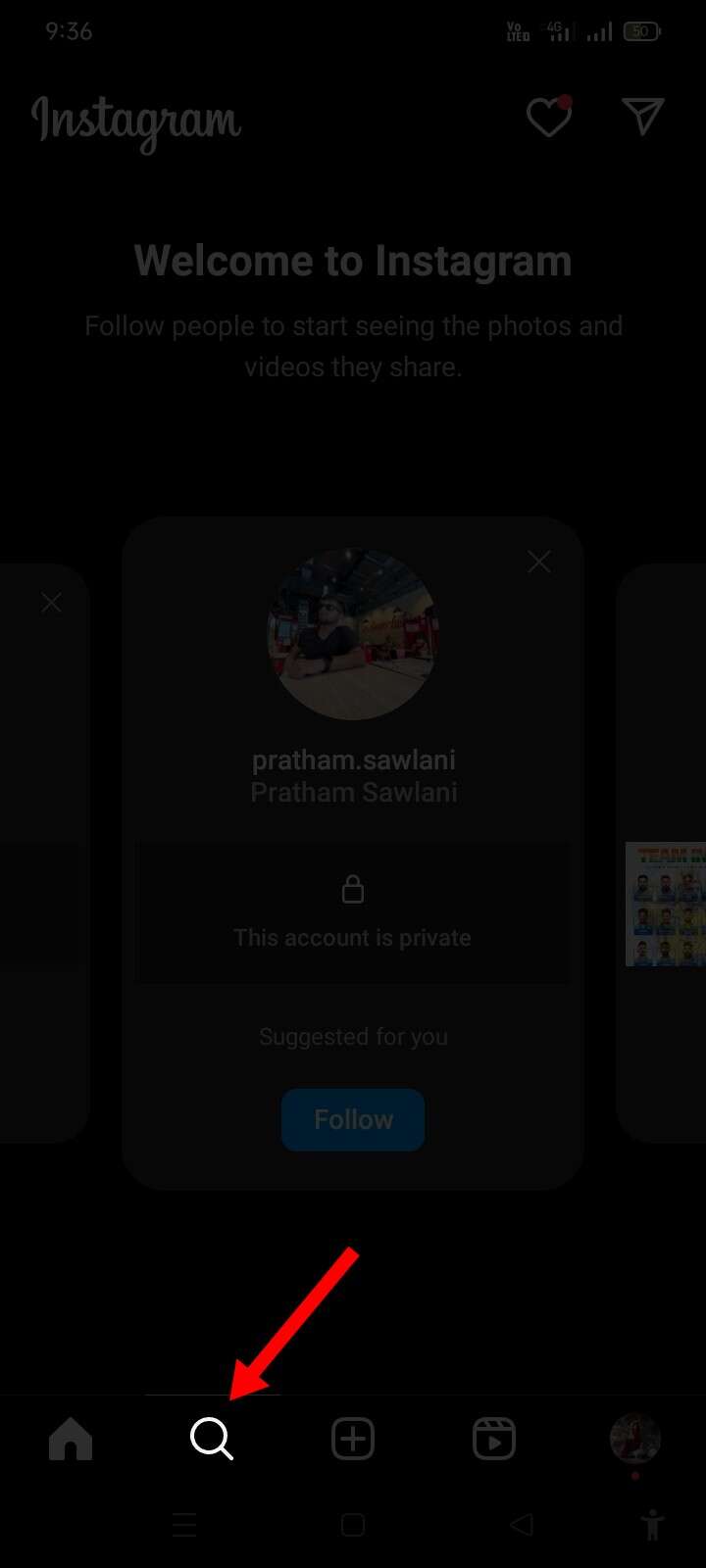 Instagram search icon