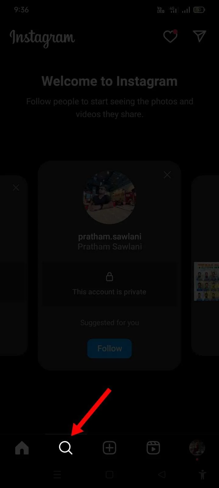 Instagram search icon