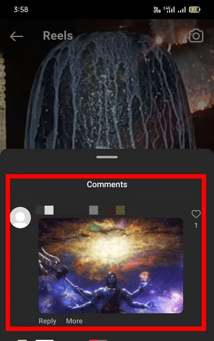 Comment GIF images in Instagram post