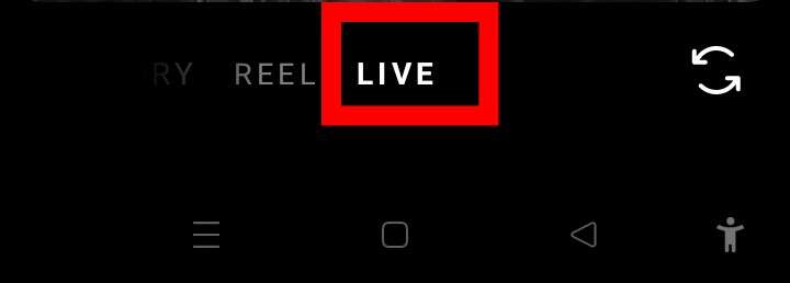 Instagram Live option