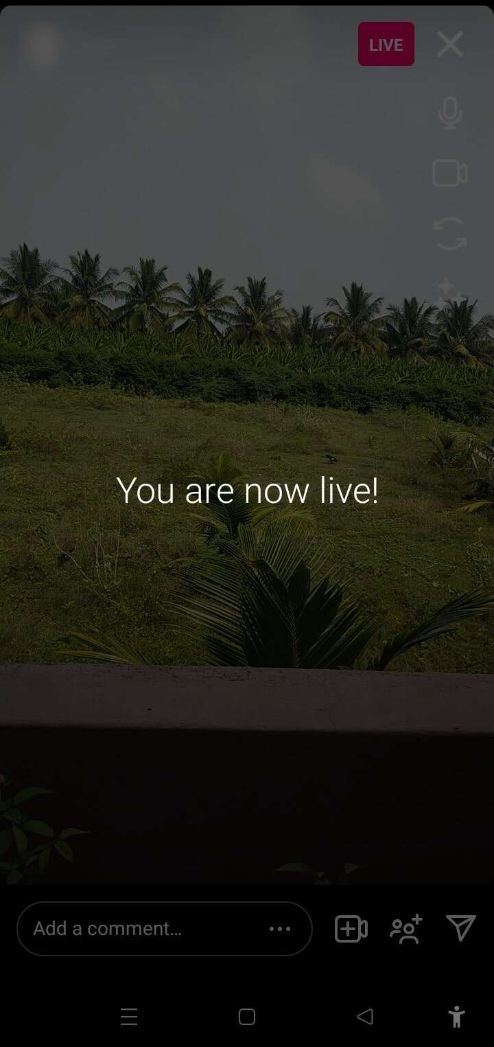 You are at now live! screen