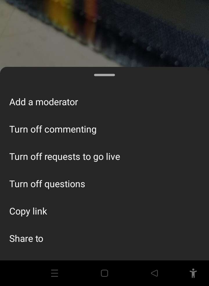 Instagram live comment options