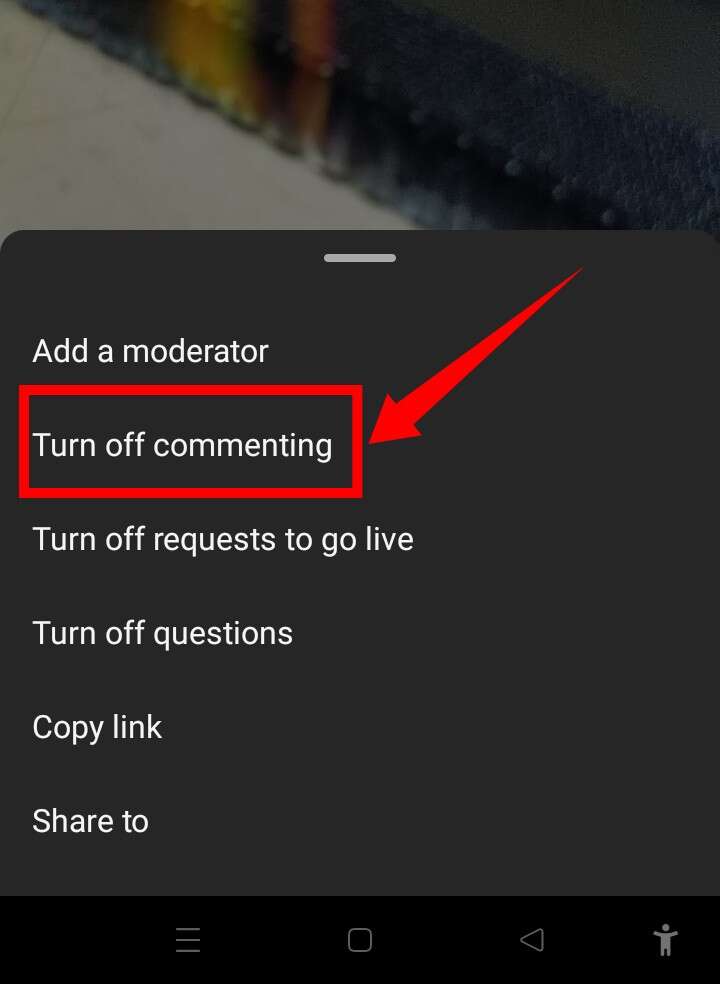 Tap On Turn off commenting 