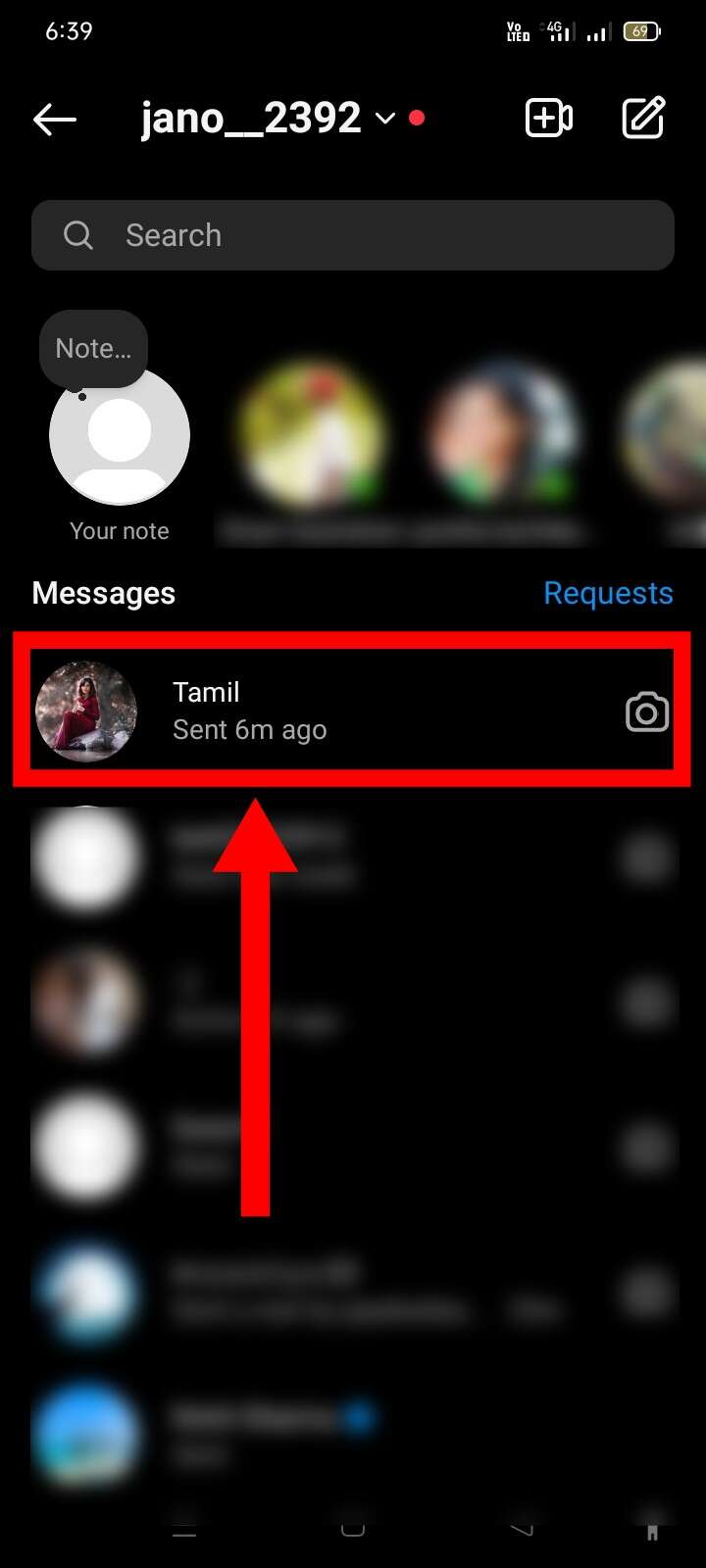 Open the chat of a person you want to delete