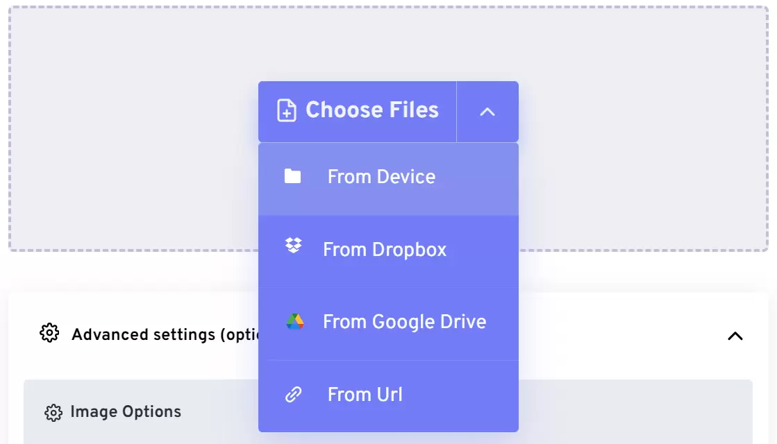 Choose the file and select from device