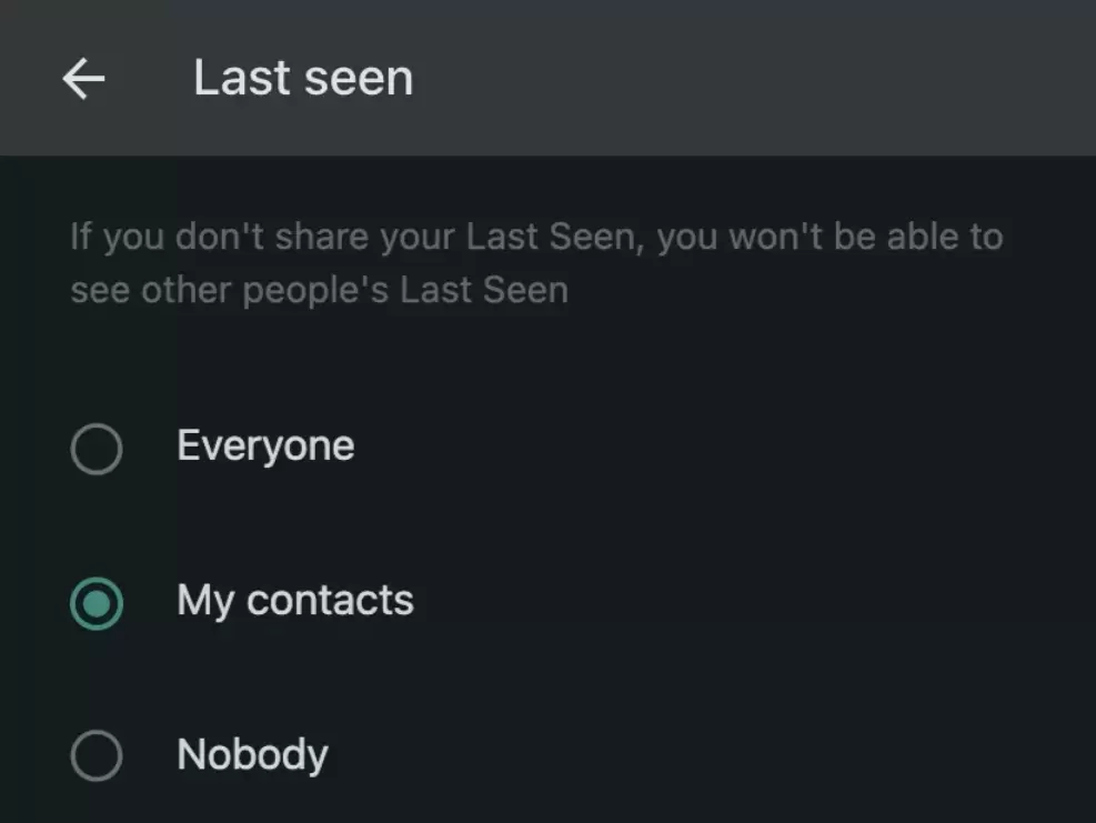 Whatsapp Last Seen Settings