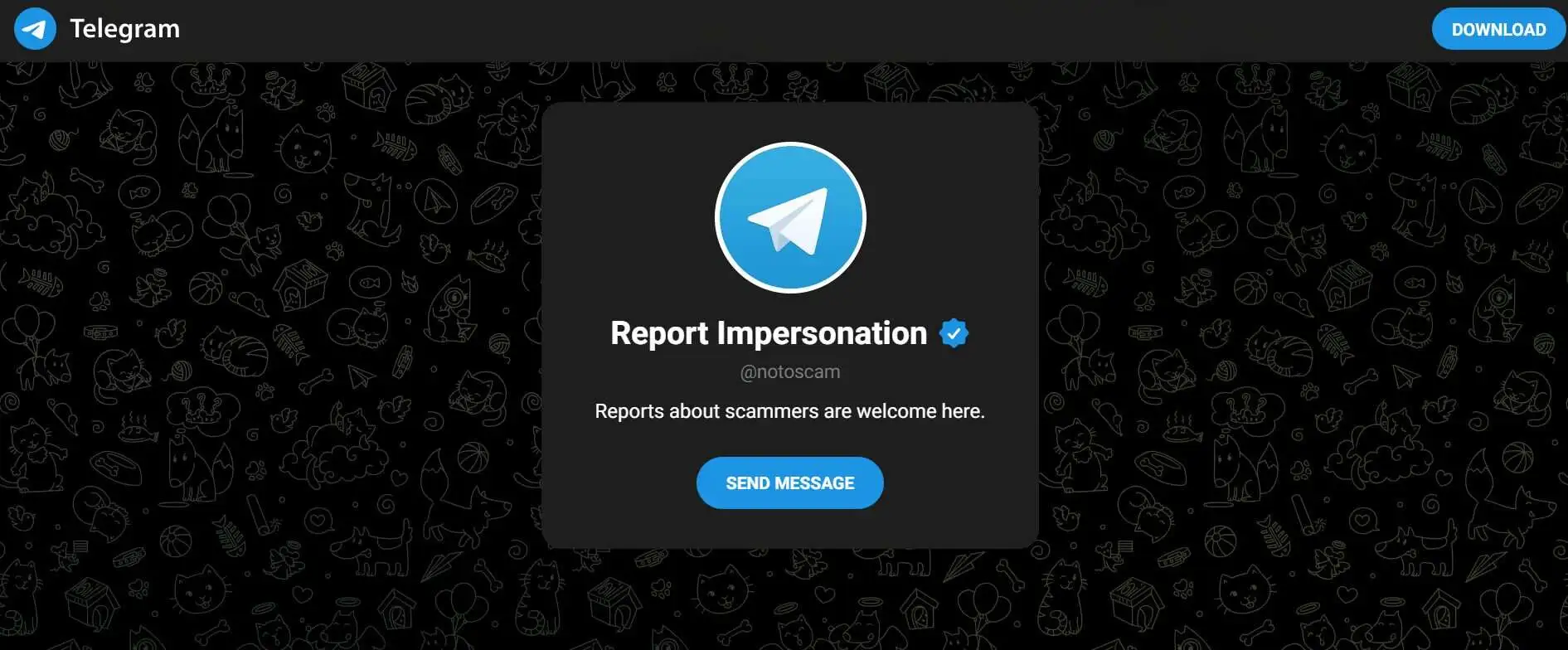 Report telegram account