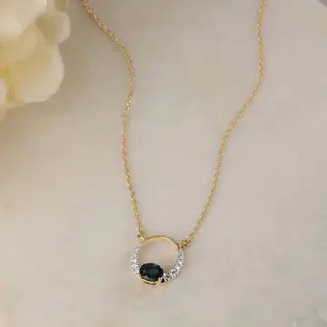 Whimsy Sapphire and Diamond Pendant